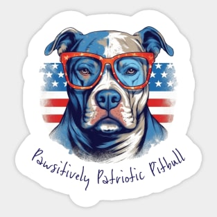 Pawsitively Patriotic Pitbull Sticker